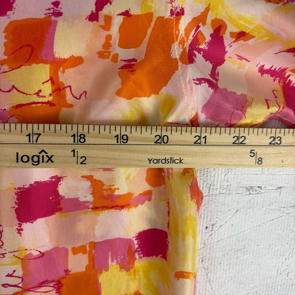 The Limited Y2K Vibrant Sunset Color Abstract Pop Art Button Up M 100% Silk - Picture 5 of 7